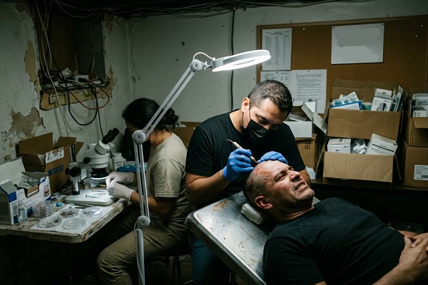 Man undergoes black market hair transplant, without medical supervision or health controls