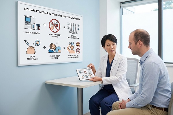 The patient receives guidance on the safety measures implemented by the clinic