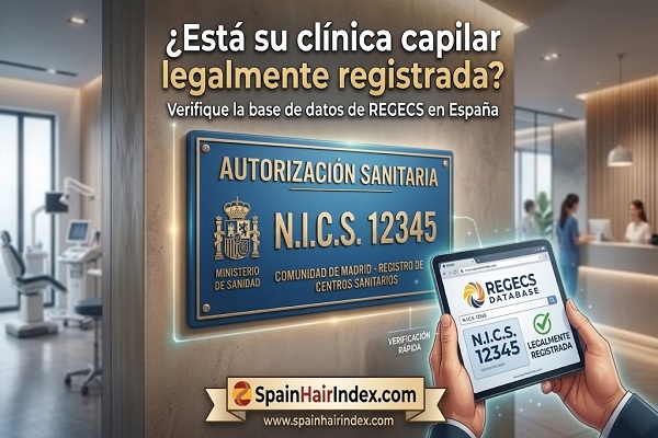 Comprobación por medio del sistema REGECS si esta la clínica capilar registrada legalmente