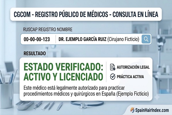 OMC donde se puede verificar la licencia de un especialista en trasplante capilar colegiado