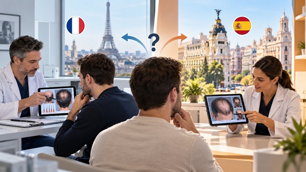 Greffe de cheveux en France ou en Espagne : comparaison des cliniques et traitements