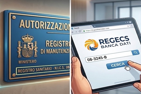 Controllo del numero di registro per la licenza sanitaria trapianto capelli nella banca dati REGECS