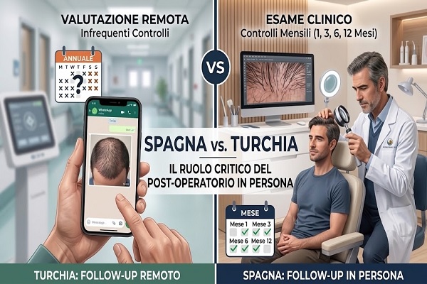 Confronto tra la valutazione remota e l'esame clinico per il follow-up trapianto capelli post-operatorio